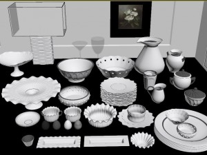 luxurious porcelain set dinnerware dishware plate collection Modelo 3D