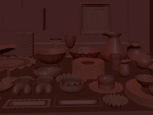 luxe porseleinen servies servies bordencollectie 3D Model