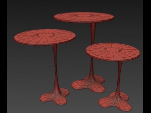 fluid table painted table contemporary liquid table desk 3D Model