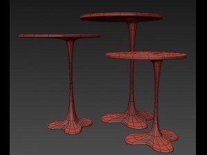 fluid table painted table contemporary liquid table desk 3D Model