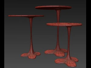 fluid table painted table contemporary liquid table desk 3D Model