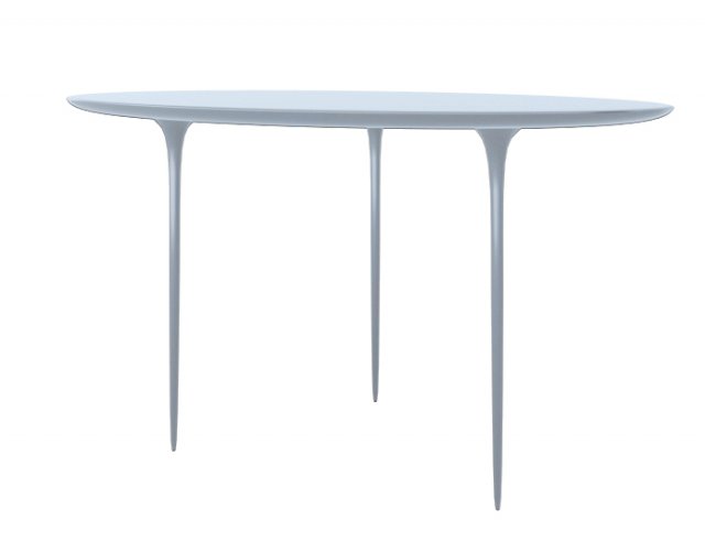 simple modern fluid liquid desk table 3 legs 3D Model .c4d .max .obj .3ds .fbx .stl .blend 
