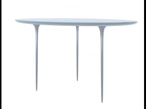 simple modern fluid liquid desk table 3 legs 3D Model