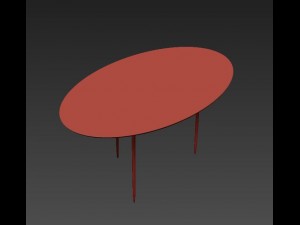 simple modern fluid liquid desk table 3 legs 3D Model