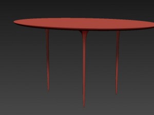 simple modern fluid liquid desk table 3 legs 3D Model