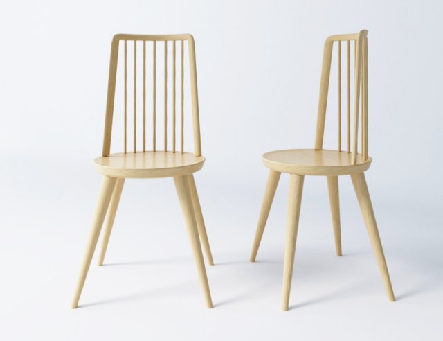 simple elegant new modern wooden dining chair 3D Model .c4d .max .obj .3ds .fbx .stl .blend 