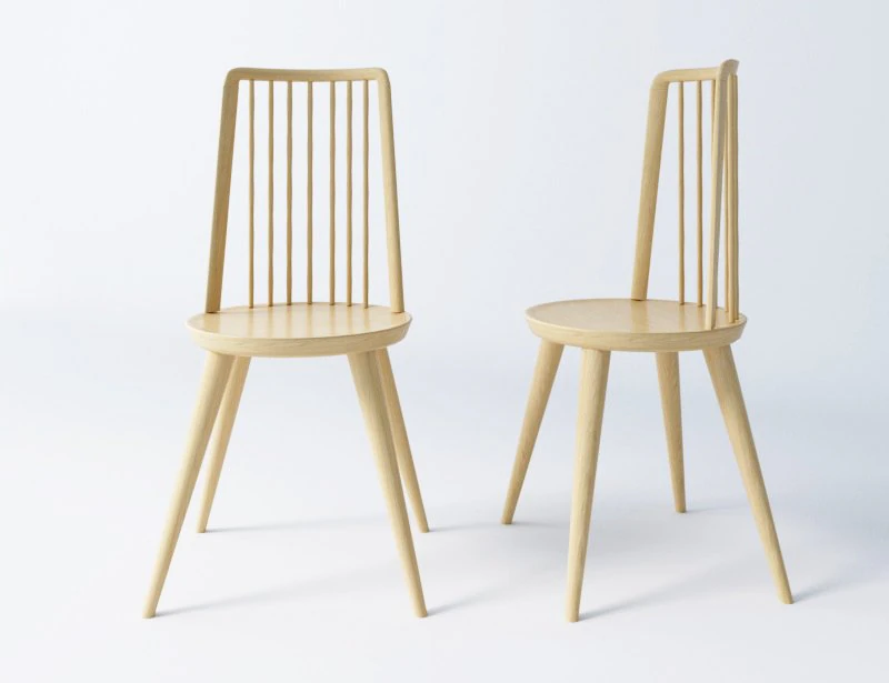 simple elegant new modern wooden dining chair 3D Model .c4d .max .obj .3ds .fbx .stl .blend 