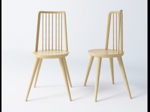 simple elegant new modern wooden dining chair 3D Model
