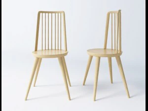 eenvoudige elegante nieuwe moderne houten eetkamerstoel 3D Model