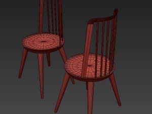 simple elegant new modern wooden dining chair 3D Model