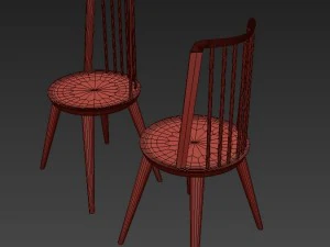 simple elegant new modern wooden dining chair 3D Model