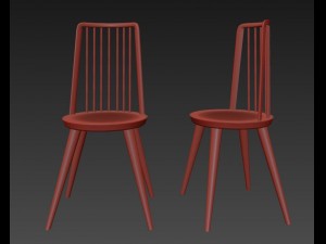 simple elegant new modern wooden dining chair 3D Model