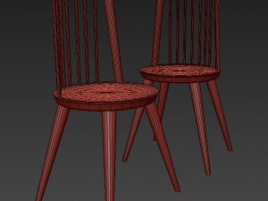 simple elegant new modern wooden dining chair 3D Model