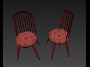simple elegant new modern wooden dining chair 3D Model