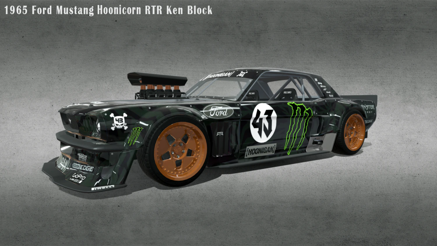 1965 Mustang RTR Hoonicorn Gymkhana Ken Block 3D Model .c4d .max .obj .3ds .fbx .stl .blend 