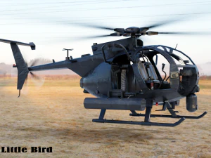 AH-6 K&uuml;&ccedil;&uuml;k Kuş Donanımlı 3D Model