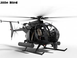 AH-6 Little Bird Rigged 3D Model