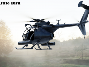AH-6 Little Bird Rigged 3D Model
