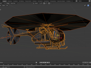 AH-6 Little Bird Rigged 3D Model