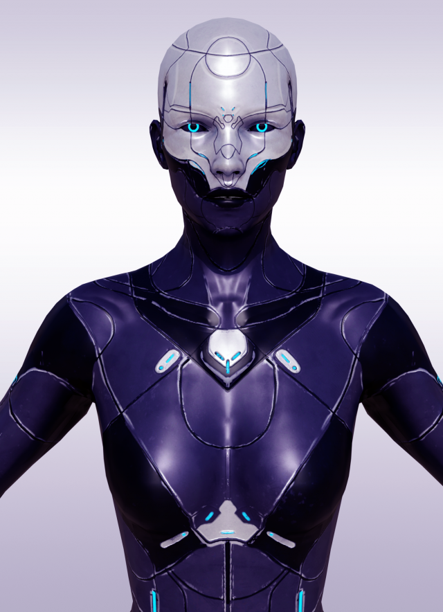 SciFi Female Character 2 Rigged Modelo 3D .c4d .max .obj .3ds .fbx .stl .blend 