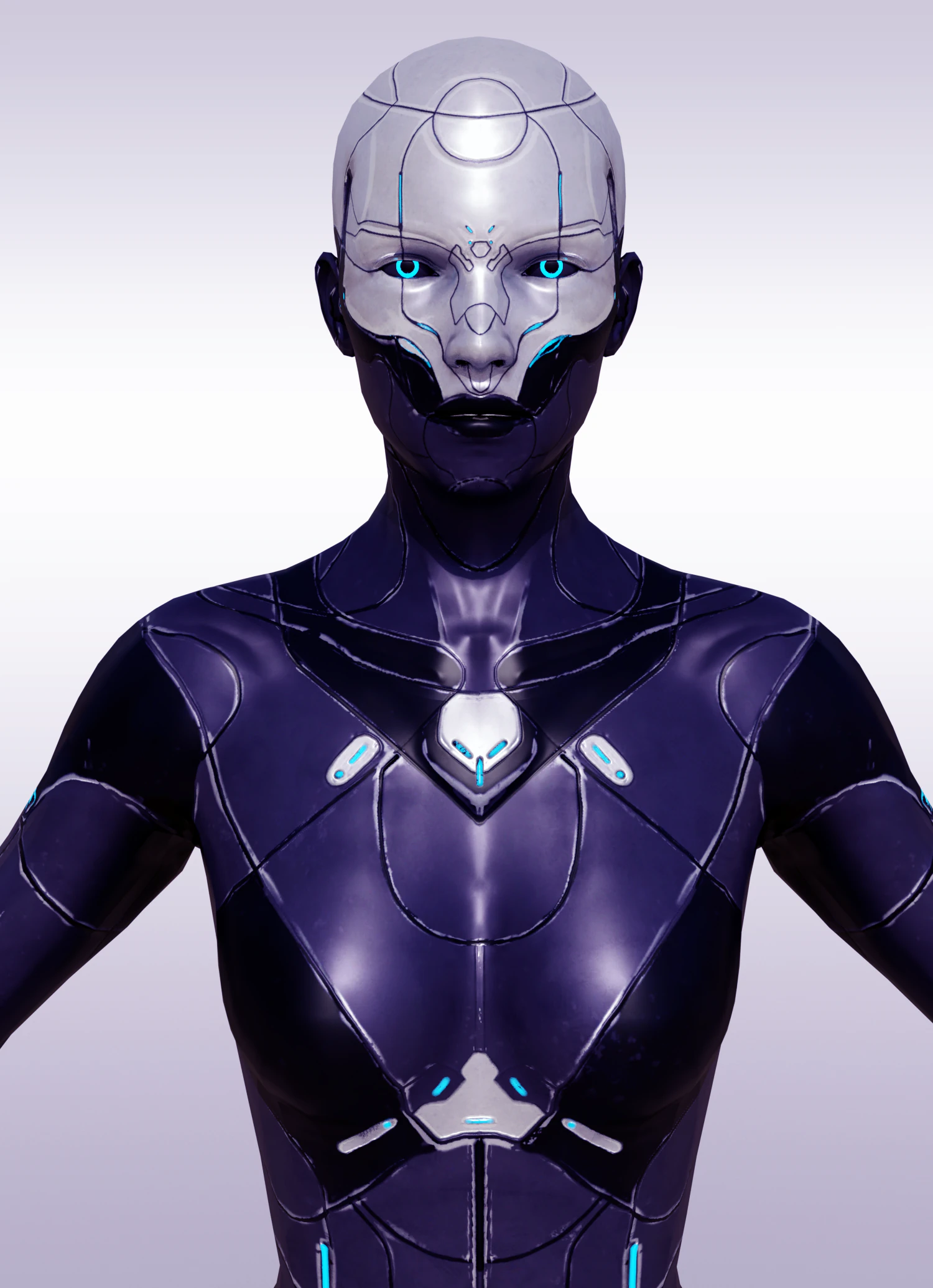 SciFi Female Character 2 Rigged 3D Model .c4d .max .obj .3ds .fbx .stl .blend 