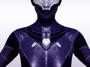 SciFi Female Character 2 Rigged Model 3D