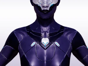 Personaggio femminile di fantascienza 2 truccato Modello 3D