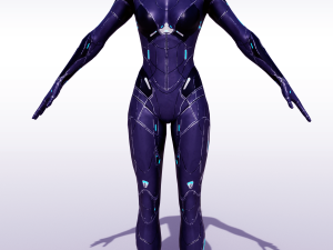 SciFi Female Character 2 Rigged Modelo 3D
