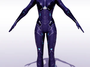 SciFi Female Character 2 Rigged 3D Model