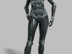 Cyborg Female Rigged Low-poly 3D Model