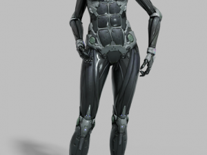 Cyborg Female Rigged Low-poly 3Dモデル