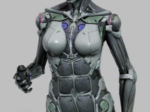 Cyborg Female Rigged Low-poly 3D 模型