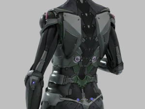 Cyborg Female Rigged Low-poly 3D Model