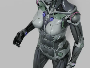 Cyborg Female Rigged Low-poly 3D Model
