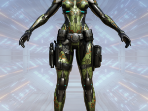 SciFi Female Character Rigged 3D Model