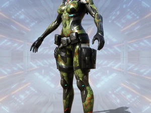 SciFi Female Character Rigged 3D Model