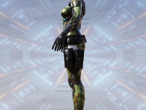 SciFi Female Character Rigged 3D Model