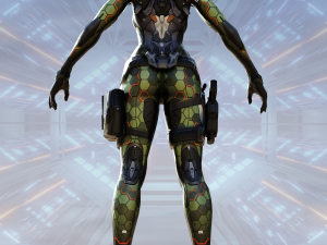 SciFi Female Character Rigged Modelo 3D