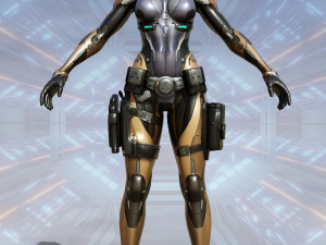 SciFi Female Character Rigged Modelo 3D