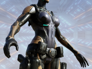 SciFi Female Character Rigged Modelo 3D