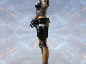 SciFi Female Character Rigged 3D Model