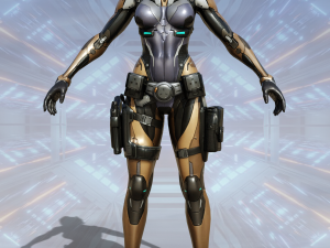 SciFi Female Character Rigged Modelo 3D