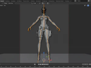 SciFi Female Character Rigged 3D Model