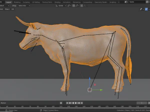 Realistic Cattle Steer Cow Bull Rigged Animation 3D Model