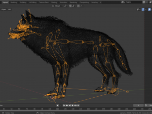 Wolf Realistic with Fur and Rigged 3D Модель