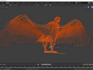 Realistic Vulture Bird rigged 3D Model