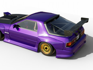 WIDE BODY MAZDA SAVANNA RX7 GTX ENGINE AND INTERIOR 3D Model