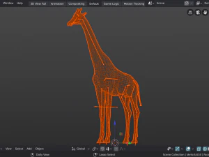 Giraffe Rigged Low Poly 3D Model