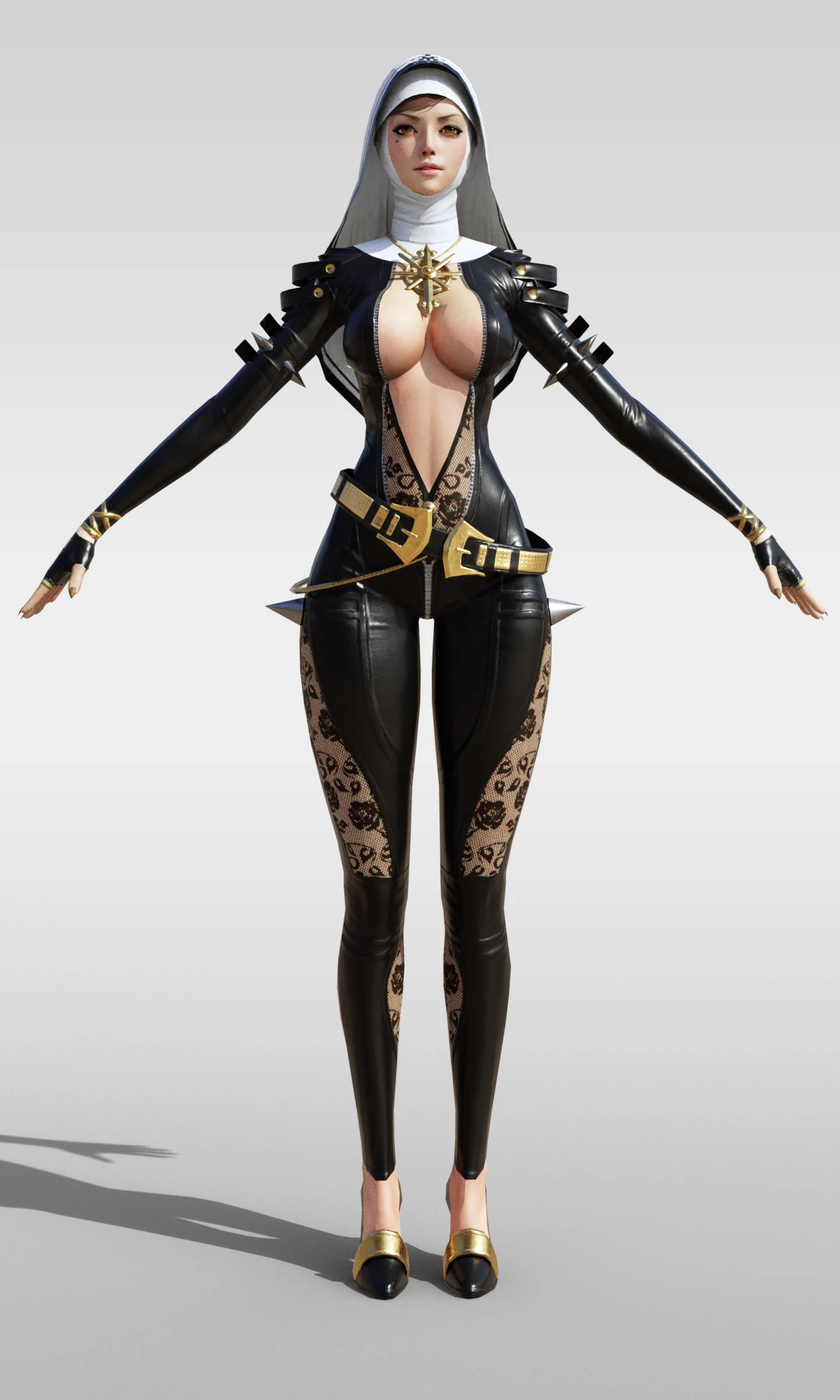 Sexy Non Warrior with Rig 3D Model .c4d .max .obj .3ds .fbx .stl .blend 