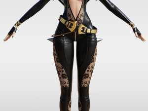 Sexy Non Warrior with Rig 3D 모델